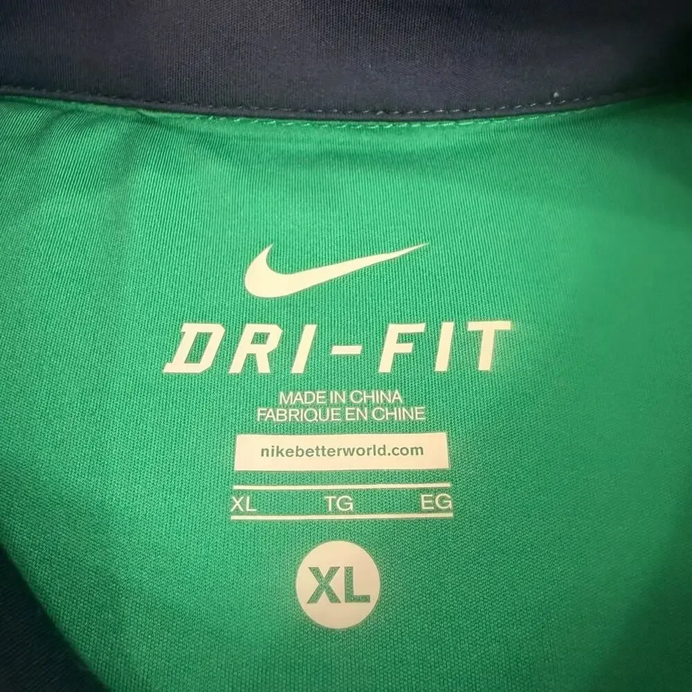 Nike Team Court Polo Performance Mens Sz XL Green Dri Fit